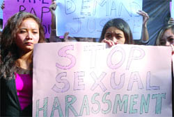 Girls from the northeastern states protest against the recent gangrape of a Mizo girl, at Jantar Mantar in New Delhi 