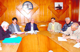 Chairman of the election commission Dev Swaroop addresses a press conference in Shimla on Monday. A Tribune photograph