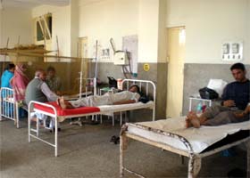 A view of the ward meant for dengue patients at the Civil Hospital in Bathinda