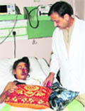 Harpreet Singh recuperates at a hospital in Ludhiana