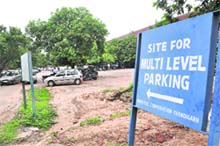 The site for multi-level parking in Sector 17, Chandigarh.