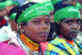 Tribals and indigenous people from different states take part in a demonstration to demand implementation of the PESA-1997 and Forest Rights Act-2006