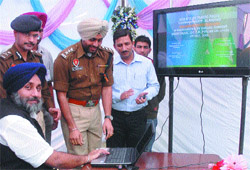 Deputy Chief Minister Sukhbir Badal launches a website of the Jalandhar (City) Traffic Police