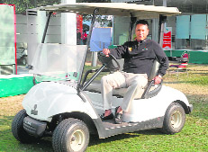 Jeev Milkha Singh at the Delhi Golf Club on Wednesday.  TNS
