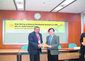Pankaj Gupta, president of the Indian Industries Association, Dehradun, during his recent visit to Taipei, Taiwan