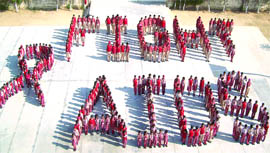Students of Indo-Swiss International Convent School, Nakodar, observe World AIDS Day.