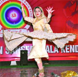 Sukanya Pandit gives dance performance during the inter-district music competition in Jalandhar.