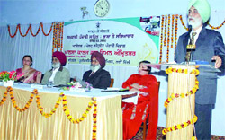 The national seminar in progress at the Khalsa College for Women in Amritsar 