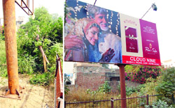 Where is MC? On October 13 a unipole was installed after uprooting a tree in a greenbelt on Old Jail Road. Instead of being removed, the pole has got an advertisement hoarding on it