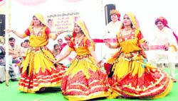 Students perform at a cultural programme held on World Disability Day in Dehradun on Friday. 