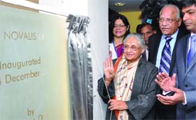 Delhi Chief Minister Sheila Dikshit with Pratap C Reddy, chairman of Apollo Group of Hospitals, during the inauguration of NOVALIS: A bone marrow transplant unit at Apollo Hospital in New Delhi