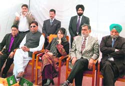 PDP chief Mehbooba Mufti at a party function in Jammu on Sunday. 