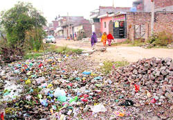 A pile of garbage in Ward number I of Rajpura lies unlifted, despite claims to the contrary by 