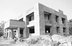 The under-construction community health centre at Dhakoli village in Zirakpur. 