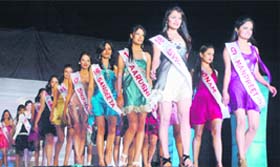 Contestants at the Miss Uttarakhand final in Dehradun