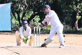 A batsman in action at the Beehive Challenger Trophy T20 Cricket Tournament played in Dehradun