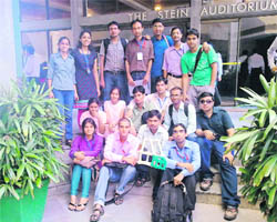 Students of Deenbandhu Chhotu Ram University of Science and Technology, Murthal, who have designed an all-terrain vehicle.