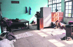 NCC cadets from Punjab and Haryana recently attended a camp at the SCD Govt College. The hostel rooms used by them were in a complete mess. 