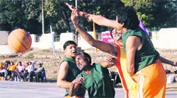 Players in action during a match.