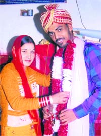 The couple, Harpreet Singh and Kulwinder Kaur, in Karnal