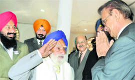 Sapper Balaur Singh (99) at a function to mark Flag Day in Chandigarh on Tuesday.