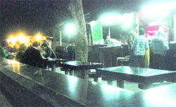 A view of the night food street in Chandigarh on Wednesday night