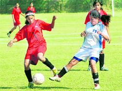 A football match in progress at Sector 17 in Chandigarh on Wednesday