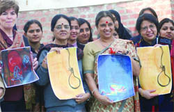 Girija Vyas, chairperson, National Commission for Women, and others at an event on domestic violence at Dilli Haat 