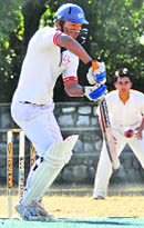 A match in the Senior Council Cricket Tournament being played at St Josephs School in Dehradun on Wednesday