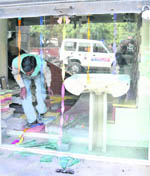 Burglars broke the windowpane and shutter of a hardware shop at Sector 26 in Chandigarh