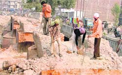 A 100-year-old bridge, constructed during the British Raj, being demolished by the MC in Ludhiana on Thursday