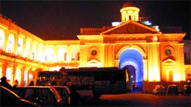 A view of old heritage Town Hall building in Amritsar.