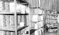 Empty racks at the Silvi Park library in Phase X, Mohali. 