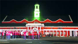 The IMA band plays on the eve of the passing-out parade of the Indian Military Academy in Dehradun on Friday.