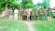 Tiger Conservation Authority Panel head Bijendra Singh with Corbett staff donning new jackets