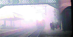 Fog engulfs the Phagwara Railway Station on Friday