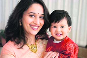 Madhuri Dixit with her son