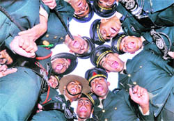 Cadets of the Indian Military Academy rejoice