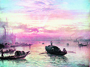 Sunrise on the Sea. Painting by S. G. Thakur Singh. 1929