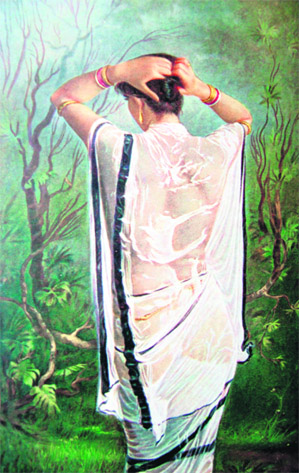 After the Bath. Painting by S. G. Thakur Singh, 1924 Collection, the Maharaja of Patiala