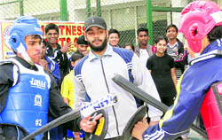 Players at the SQAY Martial Arts Championship in Chandigarh on Sunday