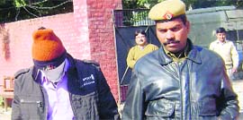 Sumit Saini in police custody in Rewari on Sunday.
