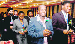 Delegates participate in a conference held in Chandigarh
