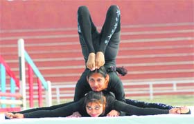 Recruits display yoga skills on the occasion