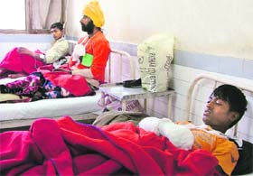 Leprosy patients who have undergone reconstructive surgery in Ludhiana.