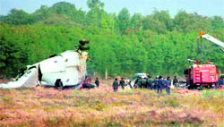 Rescue operations being undertaken at the Technical Airport in Jammu where an Mi-26 helicopter of the 