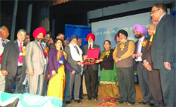 The Jalandhar unit of the IMA being feliciated at a conference at Kapurthala.