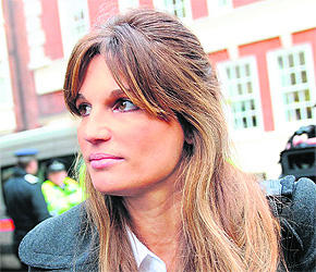 Jemima Khan, a human rights activist and one of Assanges many high-profile supporters, at a London court ahead of his hearing on Tuesday.