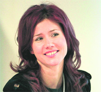 Former Russian spy Anna Chapman at a meeting of the Russian economy in Moscow on Tuesday. Chapman was at the centre of the biggest spy crisis between the US and Russia since the Cold War as one of the US-based sleeper agents who in July were exchanged in a dramatic spy swap.