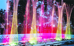 The newly inaugurated musical fountain at Floral Garden in Sector 15, Chandigarh